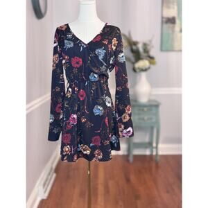 Boohoo Floral Wrap Front Mini Dress